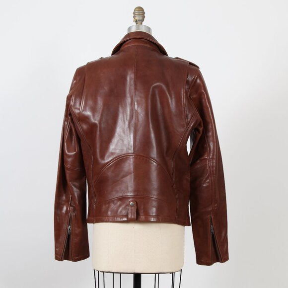 Whet Blu Brown Leather Jacket - Picture 2 of 3